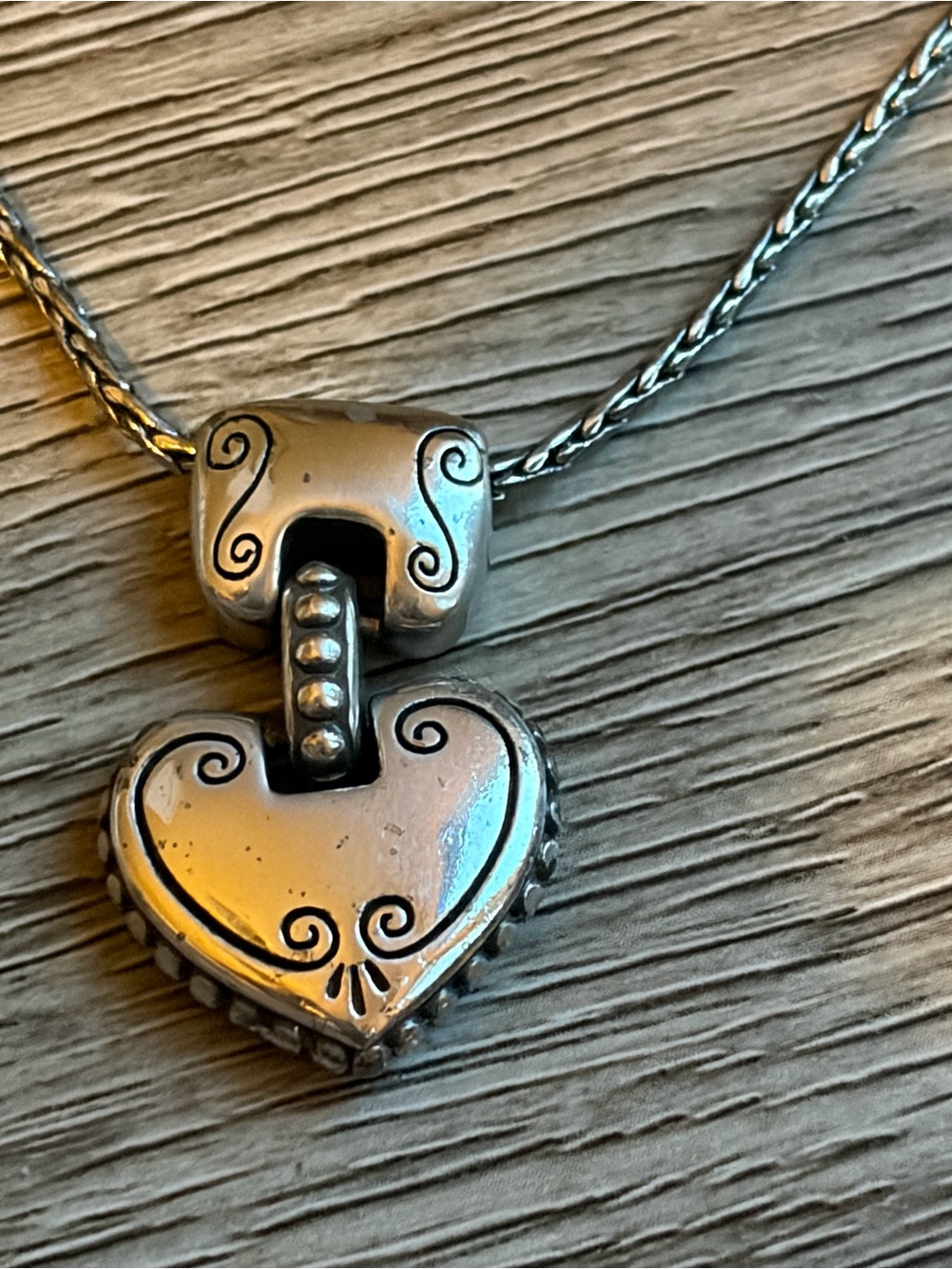 Brighton cafe au lait Silver Heart Pendant Necklace - Silver